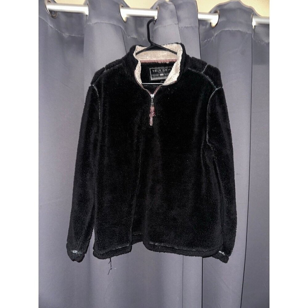 True grit kids black fleece pullover jacket youth large